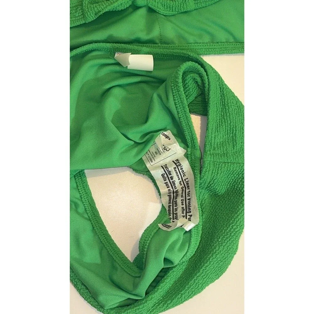 GB Gianni bini Girls 2 Piece Bikini Vibrant Green Scrunchie Strap Swim Sz 16 Set